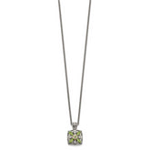 Shey Couture Sterling Silver with 14K Accent 18 Inch Antiqued Diamond and Marquise Peridot Necklace